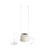 H&ouml;fats SPIN Air 1200 cr&egrave;me witte bio-ethanol tafelhaard met hoog cilindervormig glas