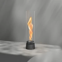 H&ouml;fats SPIN Air 1200 matzwarte bio-ethanol tafelhaard met hoog cilindervormig glas