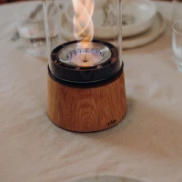 H&ouml;fats SPIN Air 1200 eiken bio-ethanol tafelhaard met hoog cilindervormig glas