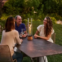 H&ouml;fats SPIN Air 1200 eiken bio-ethanol tafelhaard met hoog cilindervormig glas