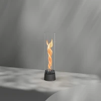 H&ouml;fats SPIN Air 900 matzwarte bio-ethanol tafelhaard met hoog cilindervormig glas en roterende vlam