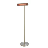 Zilveren terrasverwarmer voor op de vloer