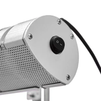 Zilveren terrasverwarmer voor op de vloer