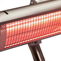 Zilveren terrasverwarmer voor op de vloer