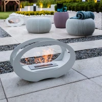 Ovaal vormige bio-ethanolhaard voor op de tafel