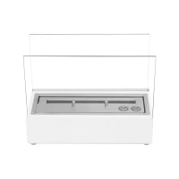 Witte tafel biohaard met een ingebouwde brander.