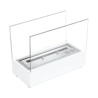 Witte tafel biohaard met een ingebouwde brander.