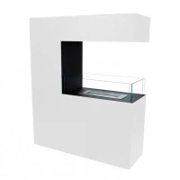 Hoge Witte Roomdivider Bio-ethanolhaard