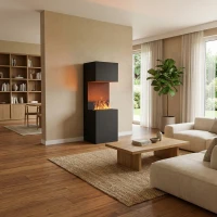 Glow Fire Beethoven Zwart - OMC 600 | Vrijstaande Waterdamphaard, 170 cm x 60 cm x 50 cm