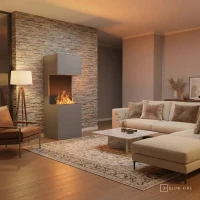 Glow Fire Beethoven Grijs - OMC 600 | Vrijstaande Waterdamphaard, 170 cm x 60 cm x 50 cm