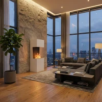 Glow Fire Beethoven Wit - OMC 600 | Vrijstaande Waterdamphaard, 170 cm x 60 cm x 50 cm