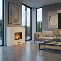 Glow Fire Lessing - Motor 56-600 | Vrijstaande Waterdamphaard met Verwarming, 90 cm x 110 cm x 35 cm