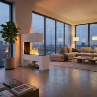 Glow Fire Mozart - OMC 600 | Vrijstaande Waterdamphaard, 120 cm x 110 cm x 35 cm