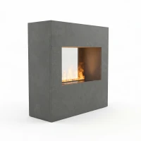 Goethe Grijs OMC 600 – Realistische Vlam, Milieuvriendelijk Ontwerp, Vrijstaand (Grijs)