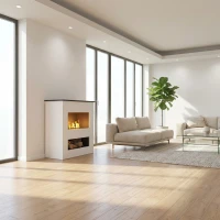 Brecht Elektrische Waterdamphaard OMC 600 – Realistische Vlam, Milieuvriendelijk Ontwerp, Vrijstaand