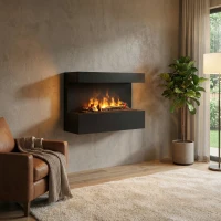 ScandiFlames Electric Steinsdal - zwarte Wandgemonteerde Opti-Myst Haard