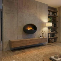 ScandiFlames Electric Kjos - Zwarte Wandgemonteerde Opti-Myst Haard