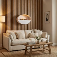 ScandiFlame Electric Kjos - Witte wandgemonteerde Opti-myst haard