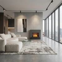 Glow Fire Hauptmann Grijs - OMC 600 | Vrijstaande Waterdamphaard, 90 cm x 110 cm x 45 cm