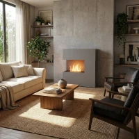 Glow Fire Schiller Grijs - OMC 600 | Vrijstaande Waterdamphaard, 120 cm x 120 cm x 38 cm