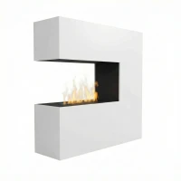 Glow Fire Schiller Wit - OMC 600 | Vrijstaande Waterdamphaard, 120 cm x 120 cm x 38 cm