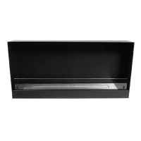 Zwart bio-ethanol haard voor in de muur