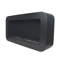 Vlotte zwarte biohaard met mooie ronde hoeken. Brandtijd 6 uur. Maat: 47 x 90 x 20 cm.