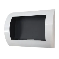 Ocean - Goedkope witte biohaard om aan de muur te hangen. Brandtijd: 1,5 - 2,5 uur. Maat: 60 x 45 x 13,4 cm.