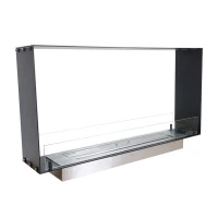 Foco Two 1000 Slim - Smalle 2-zijdige inbouw bio-ethanol haard