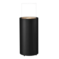 Planika Totem uit staal, zwart polystone en glas. Maat: &Oslash;: 39,5 x H: 106,6 cm