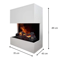 Glow Fire K&auml;stner Wit - OMC 600 | Vrijstaande Waterdamphaard, 89 cm x 70 cm x 40 cm