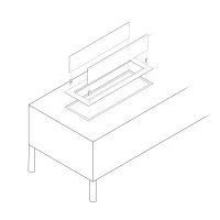 Inbouwprofiel voor 80 cm handmatige bio-ethanol brander
