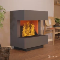 Glow Fire Kleist Grijs - OMC 600 | Vrijstaande Waterdamphaard &ndash; Grijs, 90 cm x 50 cm x 80 cm