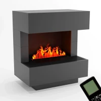 Glow Fire Kleist Grijs - OMC 600 | Vrijstaande Waterdamphaard &ndash; Grijs, 90 cm x 50 cm x 80 cm