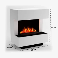 Glow Fire Kleist Elektrische Waterdamphaard &ndash; Opti-Myst Cassette 600, wit, 90 cm x 50 cm x 80 cm