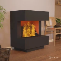 Glow Fire Kleist Zwart - OMC 600 | Vrijstaande waterdamphaard &ndash; Zwart, 90 cm x 50 cm x 80 cm