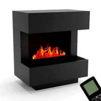 Glow Fire Kleist Zwart - OMC 600 | Vrijstaande waterdamphaard &ndash; Zwart, 90 cm x 50 cm x 80 cm