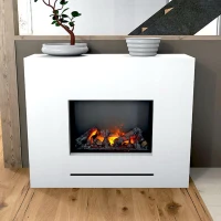 Glow Fire Lessing - Motor 56-600 | Vrijstaande Waterdamphaard met Verwarming, 90 cm x 110 cm x 35 cm