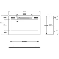 Merseyside Zwart elektrische haard