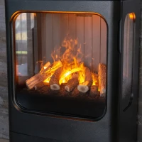 Mapleton 80 &ndash; Vrijstaande waterdamp haard van gietijzer