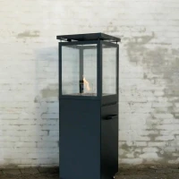 Murcia design terraswarmer op glasflessen van Muztag