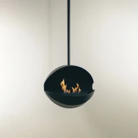 Eclipse Hanglamp - zwarte ronde plafondhangende bio-ethanol haard van Nordlys Denmark