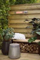 Houten opberg bank van corten staal