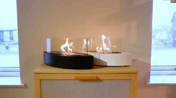 Slimme en moderne ovale tafel bio-ethanol haard