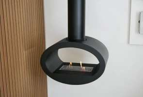 Toronto Zwart - 2-zijdige Plafond-hangende bio-ethanol haard 