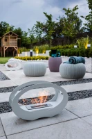 Ovaal vormige bio-ethanolhaard voor op de tafel