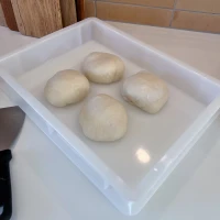 Hefbox voor pizzaoven met plaats voor maximaal 6 pizzabollen.