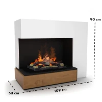 Glow Fire Planck Linkszijdig - OMC 600 | Vrijstaande Waterdamphaard, 90 cm x 109 cm x 53 cm