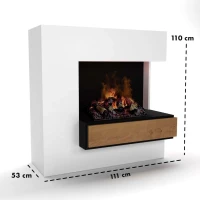 Glow Fire Planck Tall Rechtszijdig - OMC 600 | Vrijstaande Waterdamphaard, 110 cm x 109 cm x 53 cm