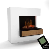 Glow Fire Planck Tall Rechtszijdig - OMC 600 | Vrijstaande Waterdamphaard, 110 cm x 109 cm x 53 cm